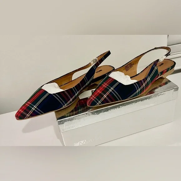 Matiko Multicolor Plaid Slingback Flats - Picture 6 of 8